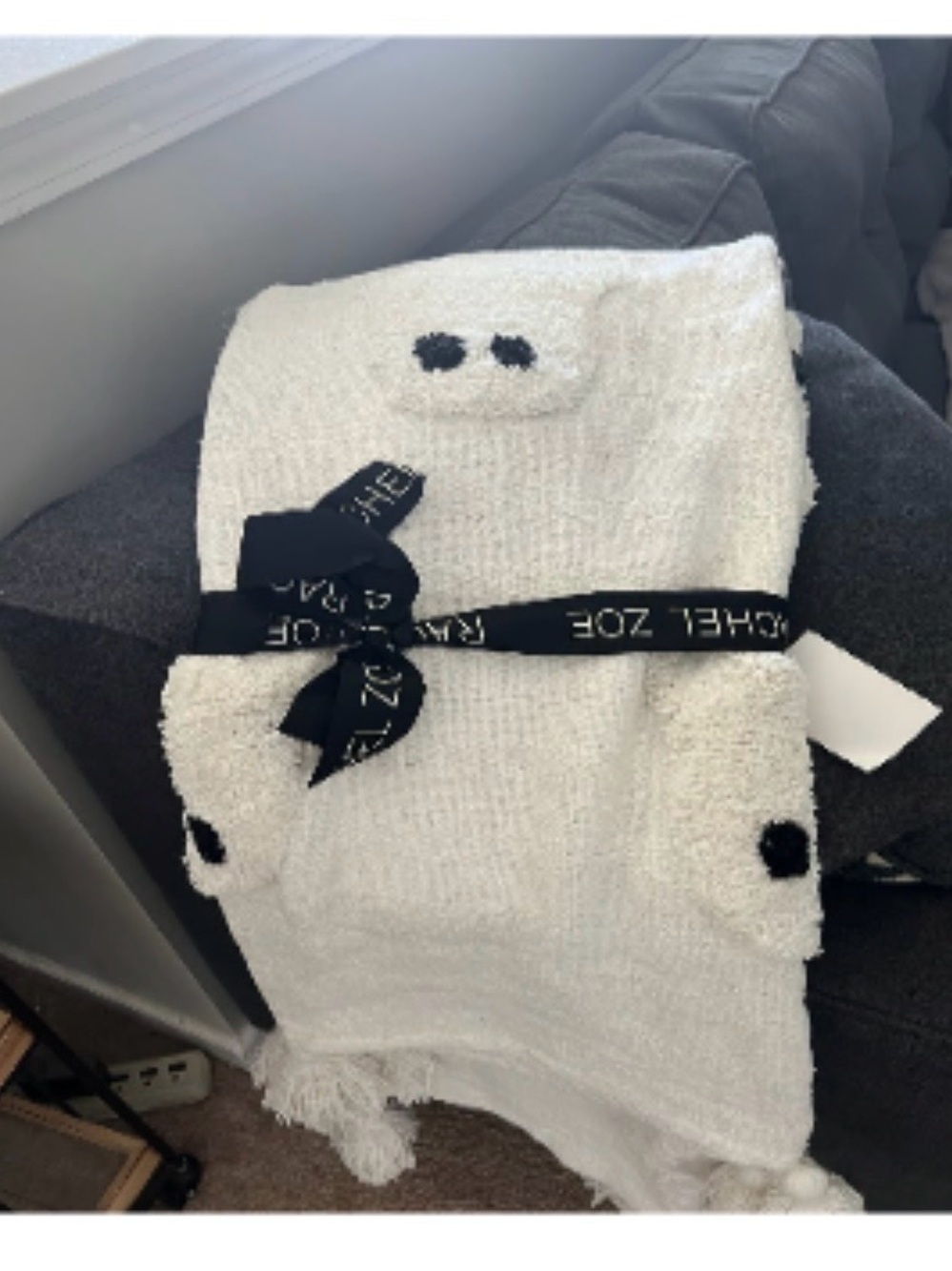 White ghost Rachel Zoe Throw Blanket NWT